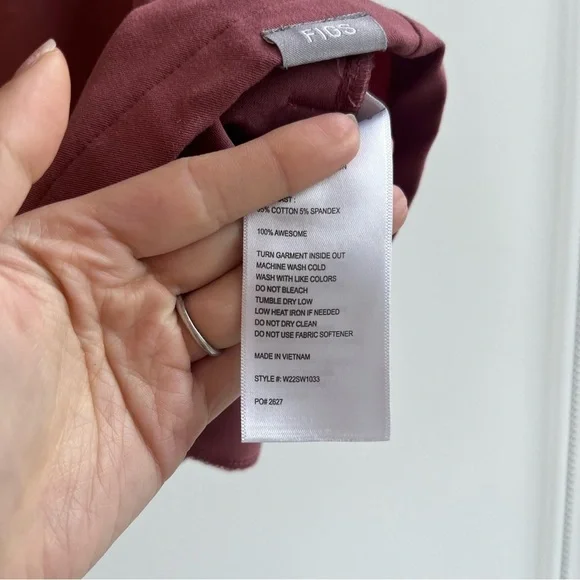 Figs Oran Slim Scrub Top V Neck Pockets Short Sleeve Slim Fit Pink Maeve Layers - Picture 6 of 9